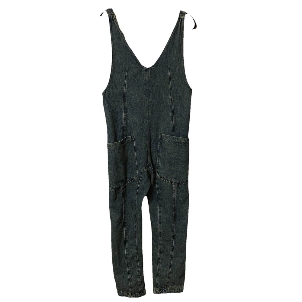 Free People We The Free Size XS High Roller Denim Overall Jumpsuit